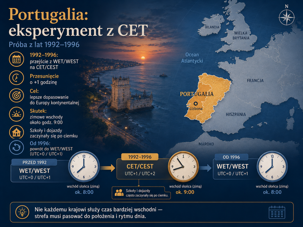 Portugalia jako przykład państwa, które eksperymentowało z czasem środkowoeuropejskim